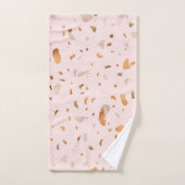 Terrazzo Rose Blush Avec Spots De Cuivre Or (Serviette à main)