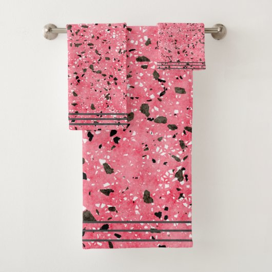 Terrazzo rose et noir moderne (En situation)