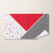 Terrazzo rouge et gris géométrique (Serviette à main)