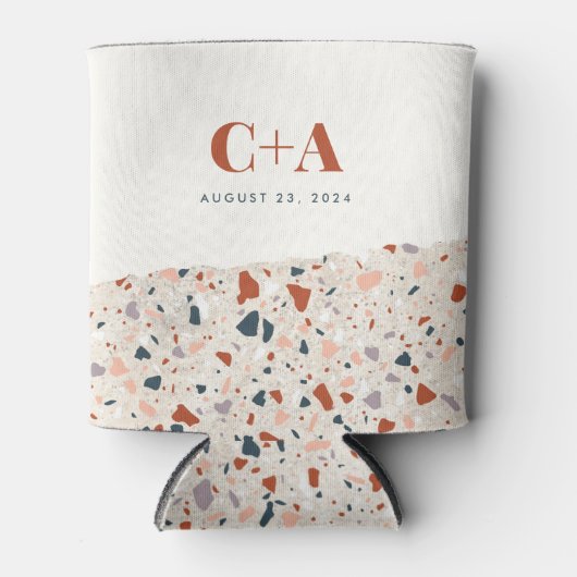 Terrazzo Slab Bruiloft Gast Blikjeskoeler (Voorkant)