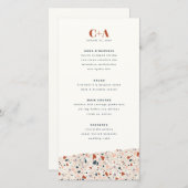 Terrazzo Slab Trouwmenu Aankondiging (Voorkant / Achterkant)