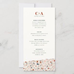 Terrazzo Slab Trouwmenu Aankondiging