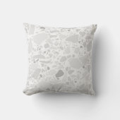 Terrazzo Stone Print Pattern Light Grey Buitenkussen (Voorkant)