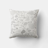 Terrazzo Stone Print Pattern Light Grey Kussen (Achterkant)