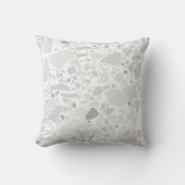 Terrazzo Stone Print Pattern Light Grey Kussen (Voorkant)