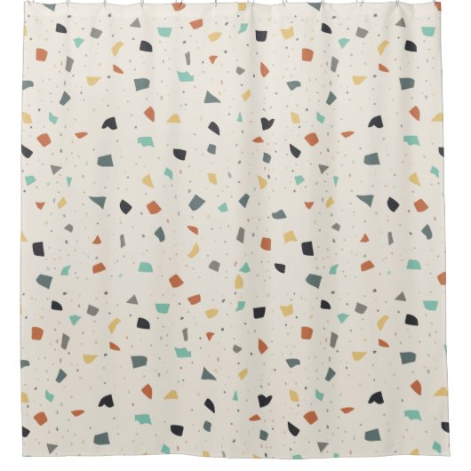 Terrazzo Tegel Confetti Modern Style Earth Tones Douchegordijn (Voorkant)