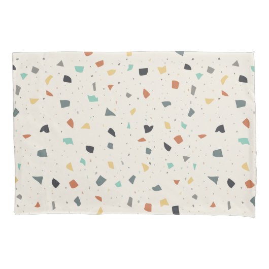 Terrazzo Tegel Confetti Modern Style Earth Tones Kussensloop (Voorkant)