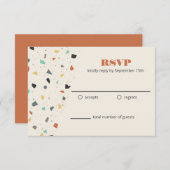 Terrazzo Tegel Confetti Modern Style RSVP (Voorkant / Achterkant)