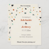 Terrazzo Tegel Confetti Modern Wedding Programme (Voorkant / Achterkant)