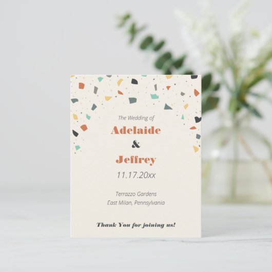 Terrazzo Tegel Confetti Modern Wedding Programme (Staand voorkant)