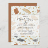 Terrazzo Terra-cotta Modern Earth Bruids Show Kaart (Voorkant / Achterkant)