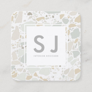 Terrazzo Texture Simple Modern Interior Designer Vierkante Visitekaartje