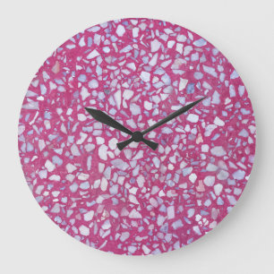 Terrazzo textuur: roze witte elegantie. grote klok