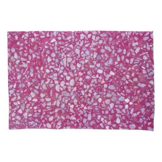 Terrazzo textuur: roze witte elegantie. kussensloop (Voorkant)