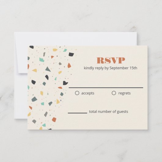 Terrazzo Tile Confetti Style moderne RSVP (Devant)