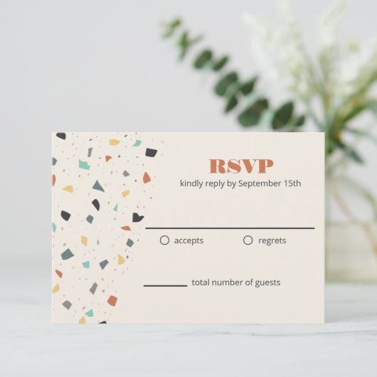 Terrazzo Tile Confetti Style moderne RSVP (Debout devant)