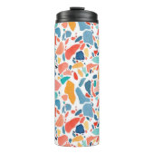 Terrazzo Waterverf: kleurrijk naadloos patroon. Thermosbeker (Voorkant)