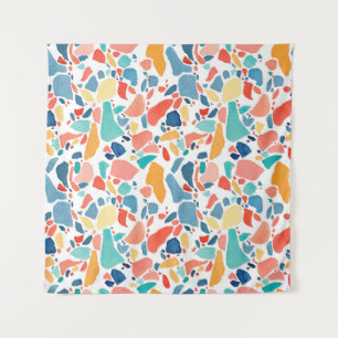 Terrazzo Waterverf: kleurrijk naadloos patroon. Wandkleed