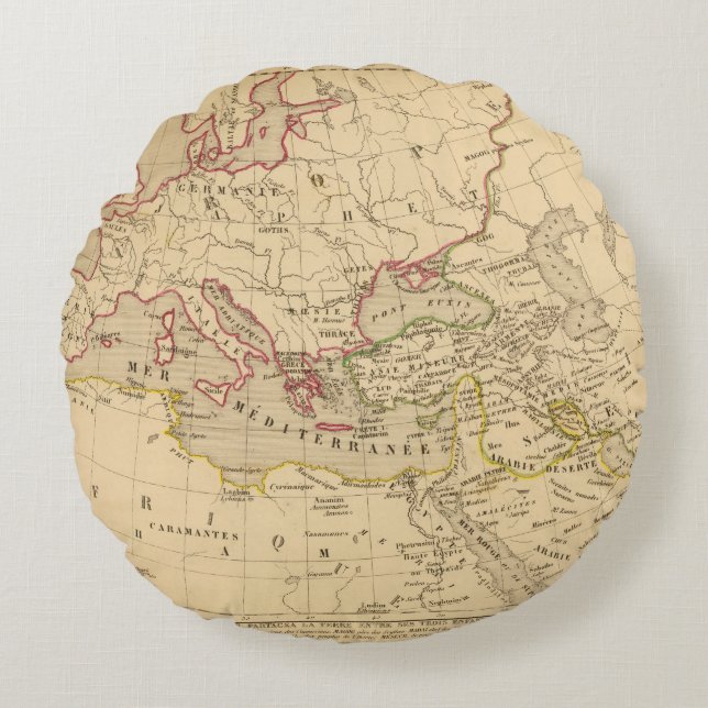 Terre aux trois fils de Noe Rond Kussen (Voorkant)