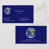 Terre, bleu, carte de visite mondial. (Devant / Derrière)