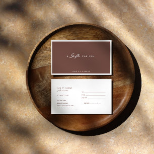 Terre cuite   Certificat cadeau minimaliste modern