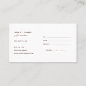 Terre cuite | Certificat cadeau minimaliste modern (Dos)