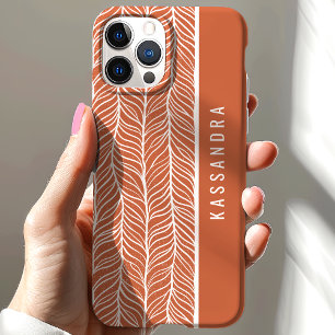 Terre cuite et nom personnalisé en chevron blanc