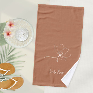 Terre cuite Ivoire Ligne Florale Minimaliste Zen