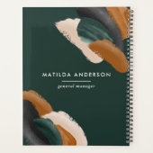 Terre cuite verte abstraite aquarelle moderne uniq (Dos)