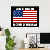 Terre De La Liberté À Cause De La Brave Affiche (Bureau à domicile)