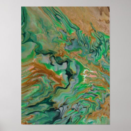 Terre d'Émeraude – Impression d'art fluide abstrai (Devant)