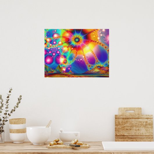 Terre d'illuminations psychédéliques - Poster (Cuisine)