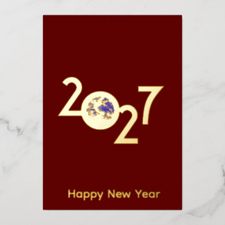 Terre en 2027 design minimaliste cartes de vœux po
