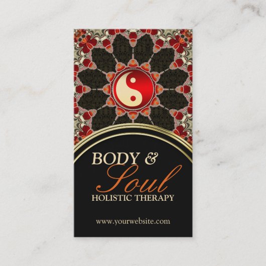 Terre Fleur Nouvel Âge YinYang Carte de visite (Devant)