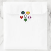 Terre, Fleur, Paix, Arbre, Amour, Sticker Obama (Sac)