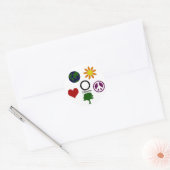 Terre, Fleur, Paix, Arbre, Amour, Sticker Obama (Enveloppe)
