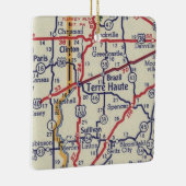 Terre Haute IN  Kaart Keramisch Ornament (Rechts)