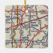 Terre Haute IN  Kaart Keramisch Ornament (Voorkant)