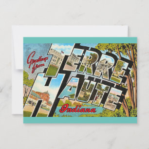 Terre Haute Indiana Groet Ansichtkaart Briefkaart