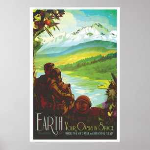 Terre NASA Espace Voyage Affiche Impression Étoil