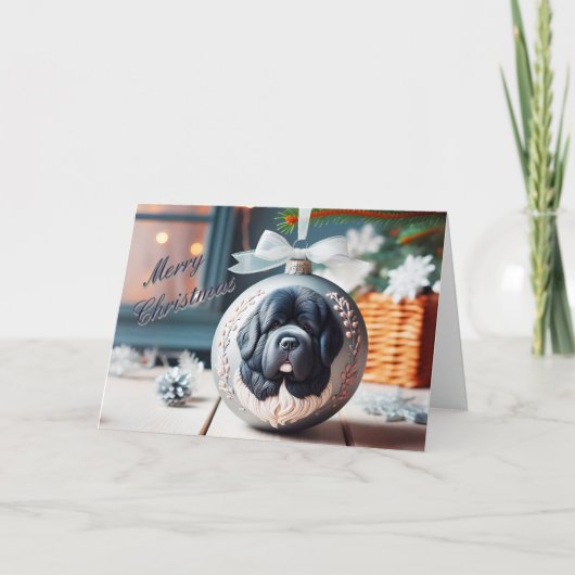 Terre-Neuve Landseer sur la carte de décoration de (Devant)