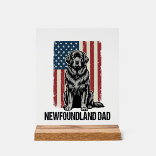 Terre-Neuve Papa Chien Patriotique Vintage