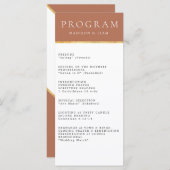 Terrecotta Gold foil Wedding Programme (Devant / Derrière)