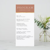 Terrecotta Gold foil Wedding Programme (Debout devant)
