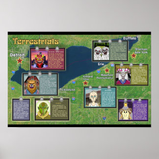 Terrestrials Poster Erie Lake Erie Officiële Merch