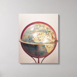 Terrestrisch Wereldbol dat de Indische Oceaan toon Canvas Afdruk