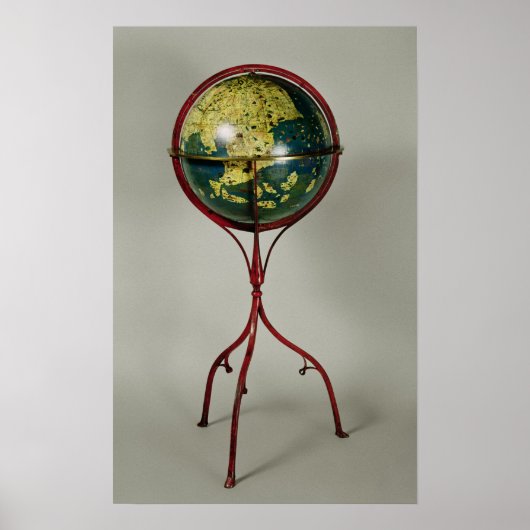 Terrestrisch Wereldbol, vervaardigd in Neurenberg  Poster (Voorkant)