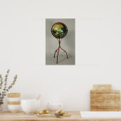 Terrestrisch Wereldbol, vervaardigd in Neurenberg  Poster (Keuken)
