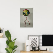 Terrestrisch Wereldbol, vervaardigd in Neurenberg  Poster (Thuiskantoor)
