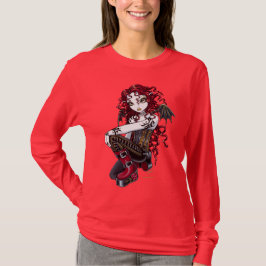 "Terri" Gothic Red Rose Tattoo Fairy Art Top